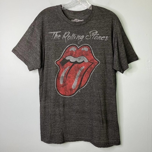 Bravado Other - The Rolling Stones Bravado Distressed Tongue Logo Band Tee Heathered Gray Size L